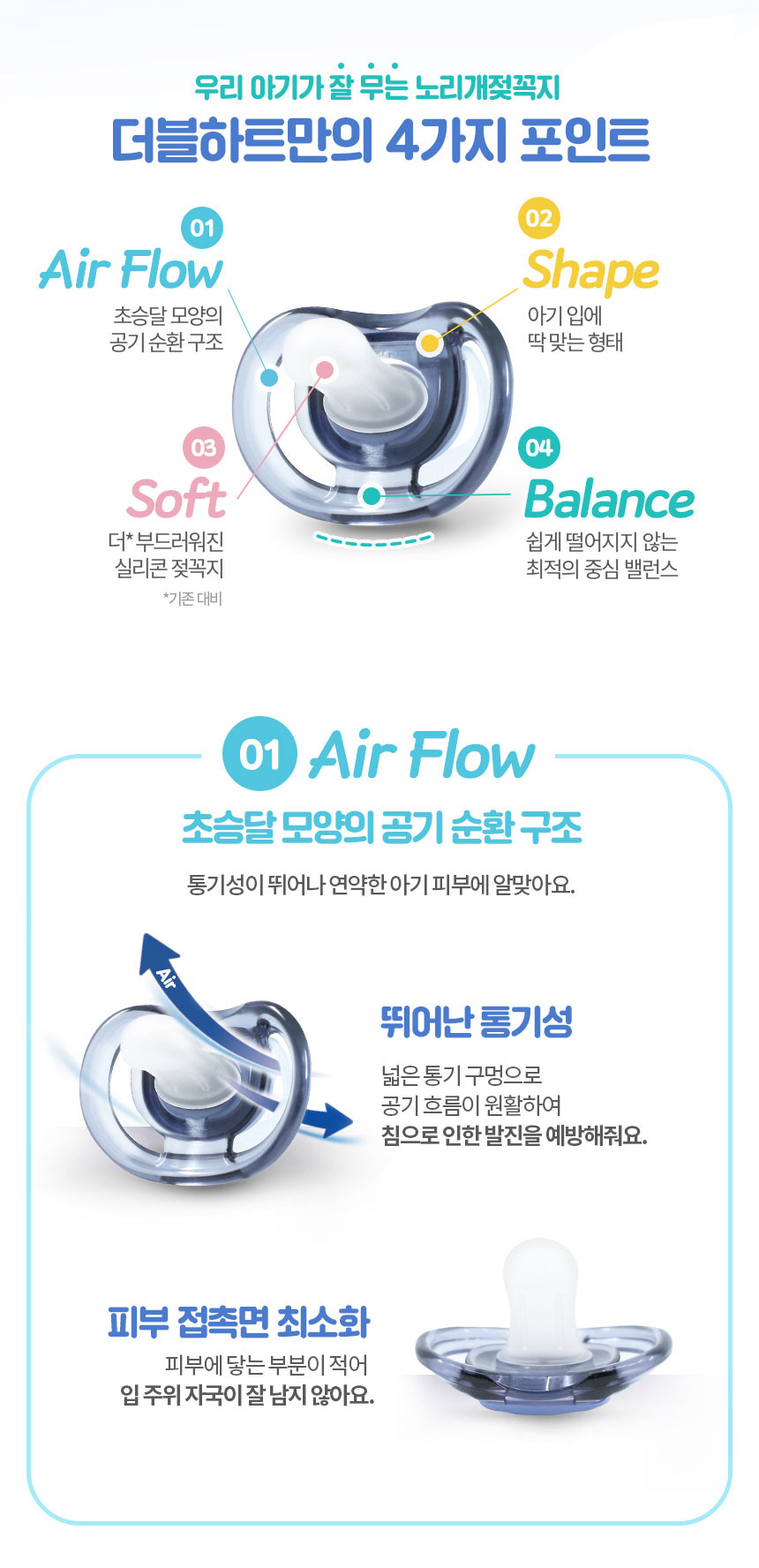 더블하트 PPSU Skin Friendly 노리개 젖꼭지